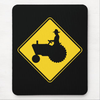 Tapis De Souris Avertissement de panneau routier de tracteur