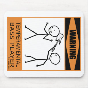 Tapis De Souris Avertissement Joueur de basse temporaire
