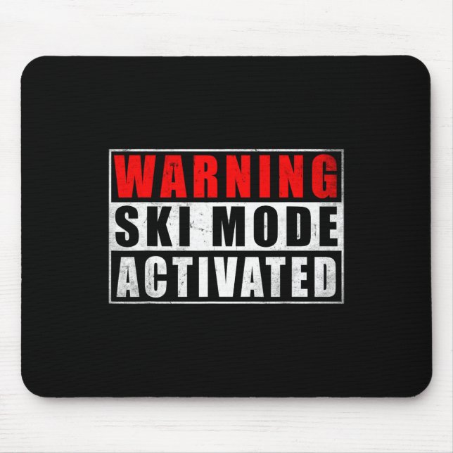 Tapis De Souris Avertissement Mode Ski Activé 1  (Devant)