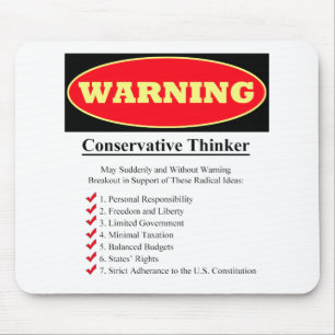 Tapis De Souris Avertissement : Penseur conservateur