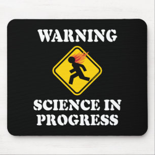 Tapis De Souris Avertissement Signe Science En Cours - Scientifiqu