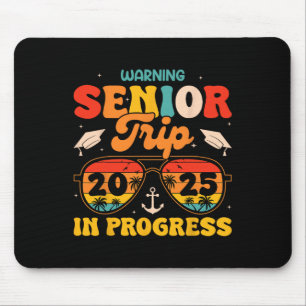 Tapis De Souris Avertissement Voyage senior 2025 Graduation Vacati