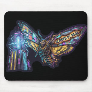 Tapis De Souris Aveuglé par le Néon – Lumières de la ville des pap