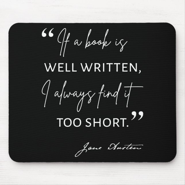 Tapis De Souris Avid Reader II - Citation Jane Austen (Devant)