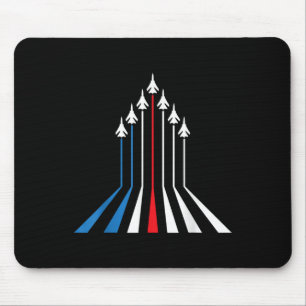 Tapis De Souris Avion de chasse Avion Drapeau États-Unis 4 juillet