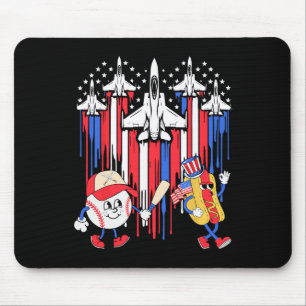 Tapis De Souris Avion de chasse Avion Usa Drapeau 4 juillet de bas