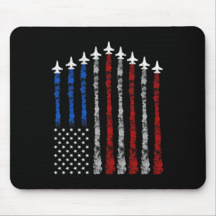 Tapis De Souris Avion de chasse Avion Usa Drapeau 4 juillet Patrio
