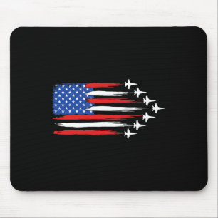 Tapis De Souris Avion de chasse Drapeau américain Avions de chasse