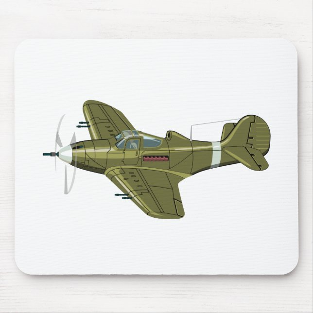 Tapis De Souris Avion de chasseur rétro-dessiné (Devant)