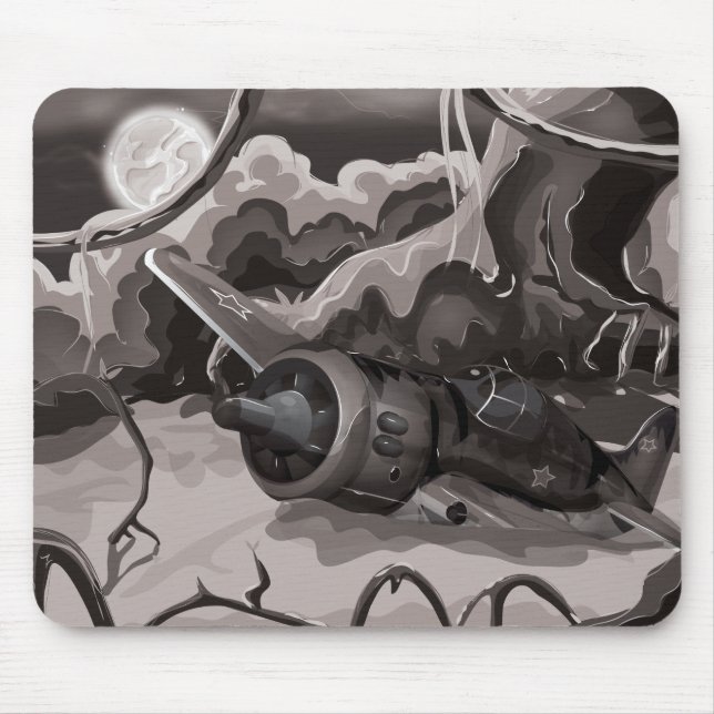 Tapis De Souris Avion de combat écrasé pendant la guerre mondiale (Devant)