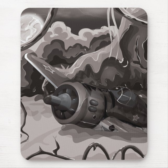 Tapis De Souris Avion de combat écrasé pendant la guerre mondiale (Devant)
