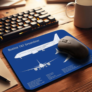 Tapis De Souris Avion de ligne 787 - Plan de dessin du plan direct