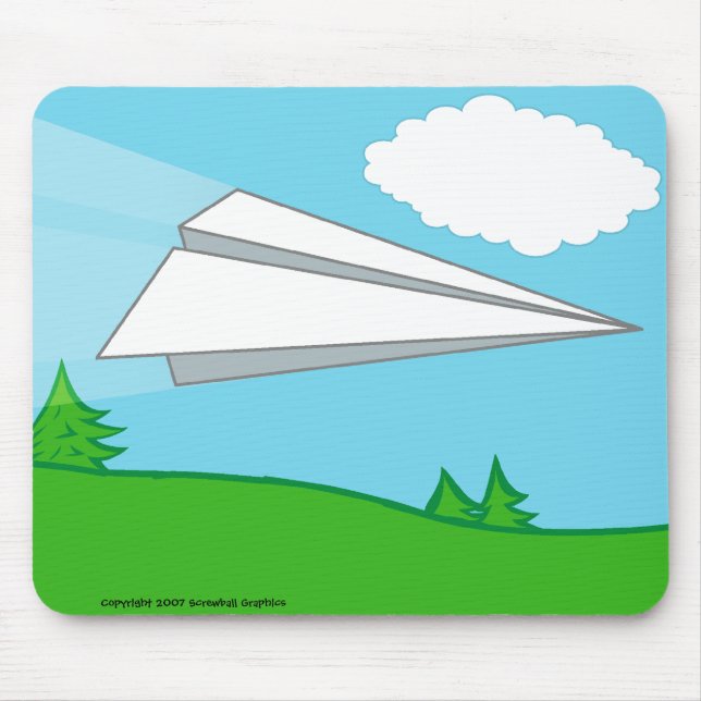 Tapis De Souris Avion de papier Mousepad (Devant)
