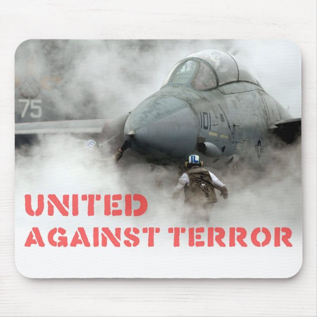 Tapis De Souris Avions d'avion de chasse : Uni contre la terreur (Devant)