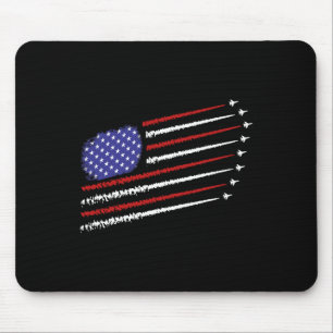 Tapis De Souris Avions de chasse avec drapeau américain des États-