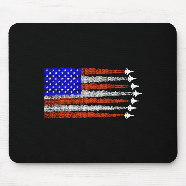 Tapis De Souris Avions de combat patriotiques américains drapeau a (Devant)
