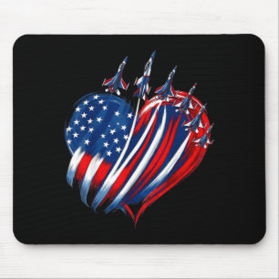 Tapis De Souris Avions de combat patriotiques américains drapeau É