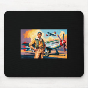 Tapis De Souris Avions noirs rétro Aviateurs noirs Histoire noire 