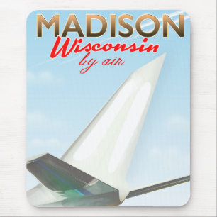 Tapis De Souris Avis de vol Vintage Madison Wisconsin USA