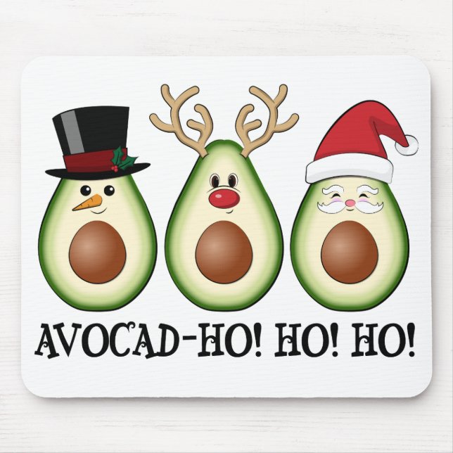 Tapis De Souris Avocado de Noël Frosty, Rudolph et Père Noël (Devant)
