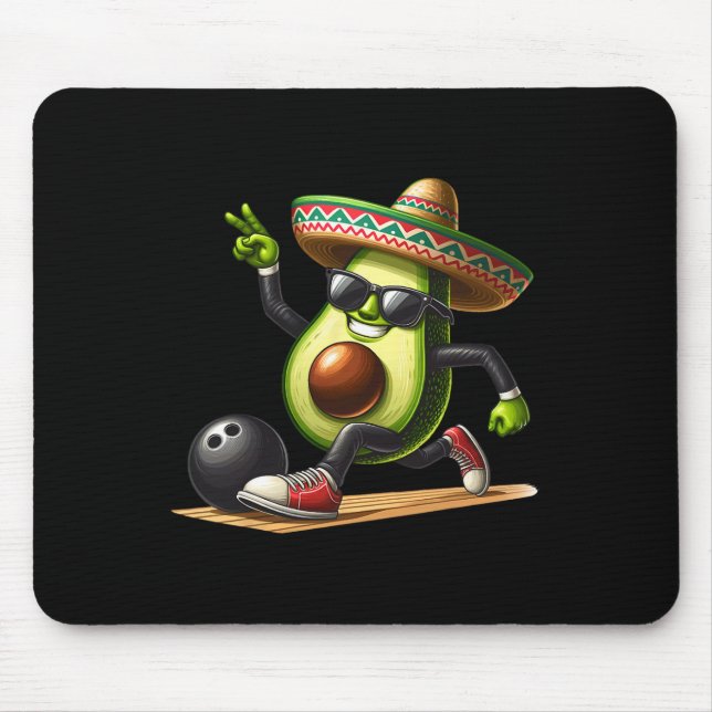 Tapis De Souris Avocado montrant des compétences de bowling Cinco  (Devant)