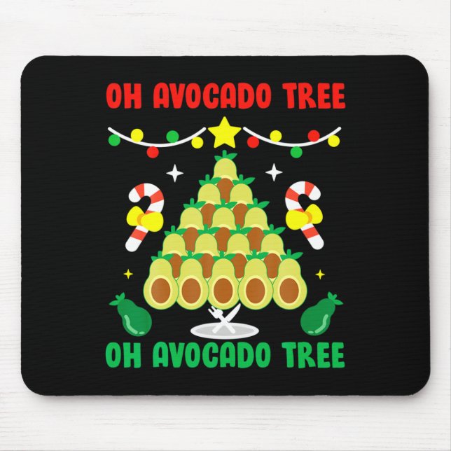 Tapis De Souris Avocado Tree Funny Food Vegan Christmas Gift  (Devant)