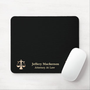Tapis De Souris Avocat en droit Scales de justice Or
