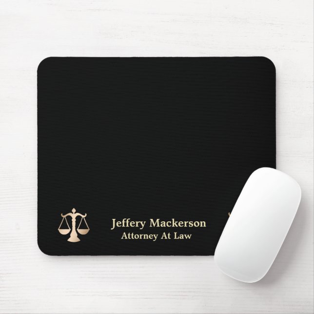 Tapis De Souris Avocat en droit Scales de justice Or (Avec souris)