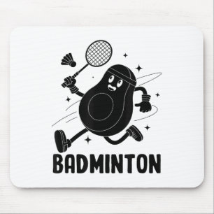 Tapis De Souris Avocat Jouant Au Badminton Nourriture Végétarienne