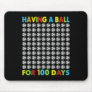 Tapis De Souris Avoir Une Boule Pour 100 Jours De Football Scolair
