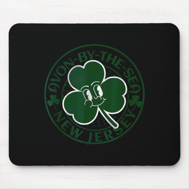 Tapis De Souris Avon-by-the-sea New Jersey Irish Shamrock Nj Retro (Devant)