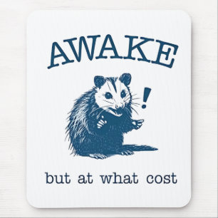 Tapis De Souris Awake Mais à quelle Côte Opposum Possum Retro