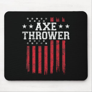 Tapis De Souris Ax Thrower Fier Drapeau Américain Usa Patriot Patr