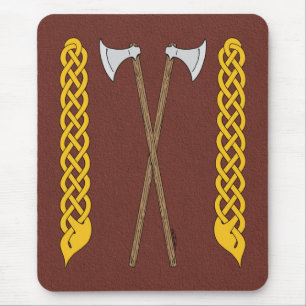 Tapis De Souris Axes danois/viking traversés par une plaque
