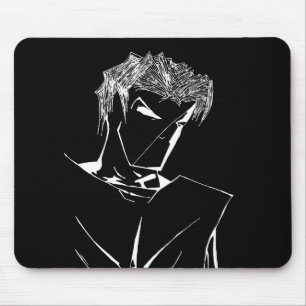 Tapis De Souris Axiom man inverse Noir et Blanc Souris