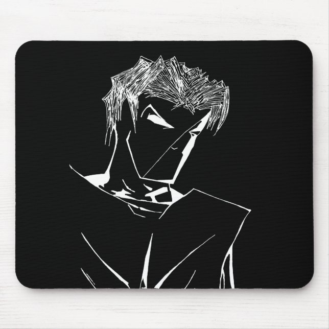 Tapis De Souris Axiom man inverse Noir et Blanc Souris (Devant)