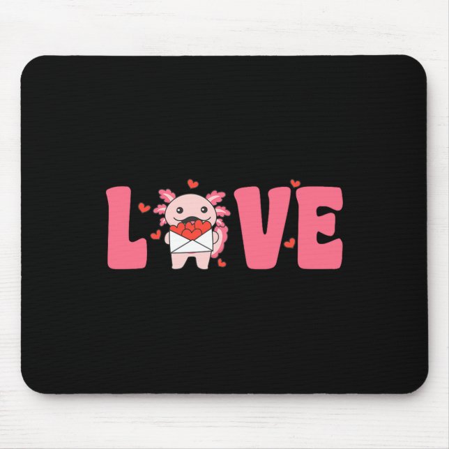 Tapis De Souris Axolotl Animals With Hearts Love Premium Tri-blend (Devant)