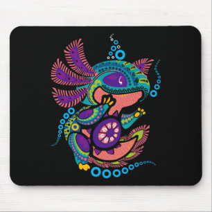 Tapis De Souris Axolotl Art Aztec Mexicain Salamander Mexique Cinc