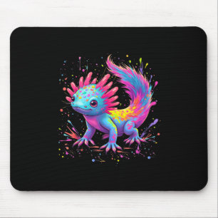 Tapis De Souris Axolotl Beau Art Coloré Cute Kawaii Axolotl