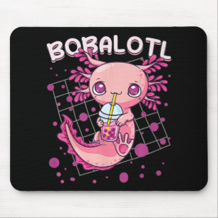 Tapis De Souris Axolotl Boba Tea Bubble Tea Kawaii Anime Japonais
