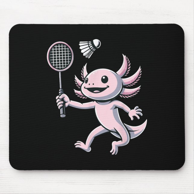 Tapis De Souris Axolotl Playing Badminton Player Shuttle Sport  (Devant)