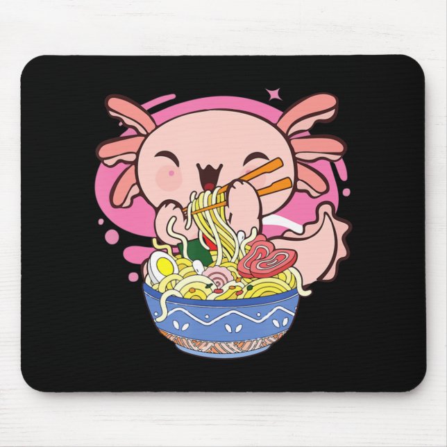 Tapis De Souris Axolotl Ramen Kawaii Japonais Anime Noodle Venin K (Devant)