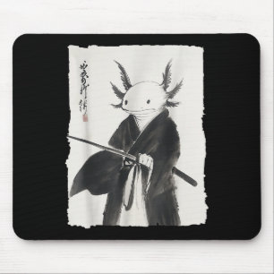 Tapis De Souris Axolotl Samurai Janpanese Vintage Warrier Art Anim