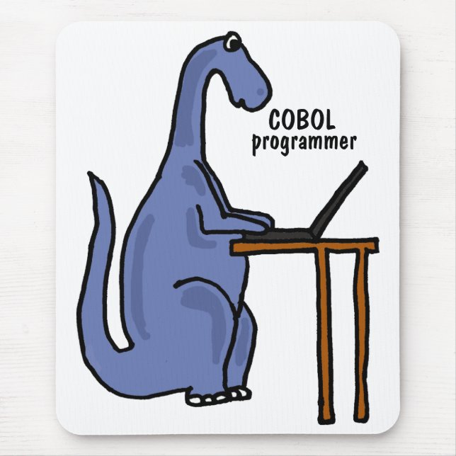 Tapis De Souris AY- dinosaure Mousepad de programmeur de COBOL (Devant)