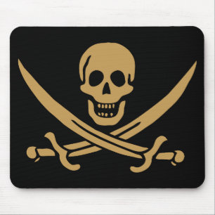 Tapis De Souris Aztec Gold Crâne et cutlass Pirate Calico Jack