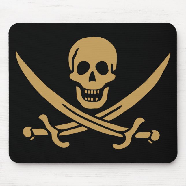 Tapis De Souris Aztec Gold Crâne et cutlass Pirate Calico Jack (Devant)