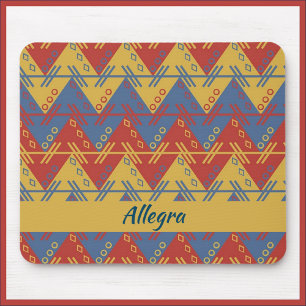 Tapis De Souris Aztec Inspiré Rouge et Or Bleu