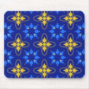 Tapis De Souris Azulejo bleu et jaune