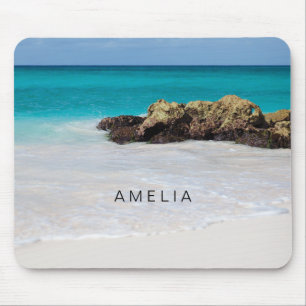 Tapis De Souris Azure Ocean Sandy Beach Photo