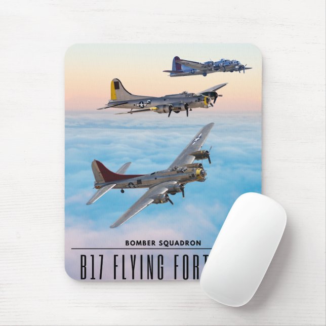 Tapis De Souris B-17 SQUADRON BOMBRE FORTERESSE volant (Avec souris)